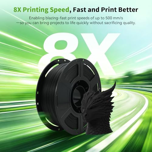 Image of FLASHFORGE High Speed PLA+ 3D Printer Filament Black, Enhanced Melt Flow for Faster, Smoother Prints, 500mm /s Rapid Printing, Feature Sleek Matte Finish, Rich and Solid Color
