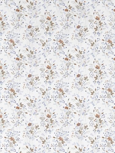Image of DDECOR Live Beautiful 100% Compact Combed Cotton Floral King Flat Bedsheet with 2 Pillow Covers | Rotary Print 145TC | Perfect for Everyday Bedroom Use | Cresta Collection | 2.24 x 2.54 M|Allure Blue