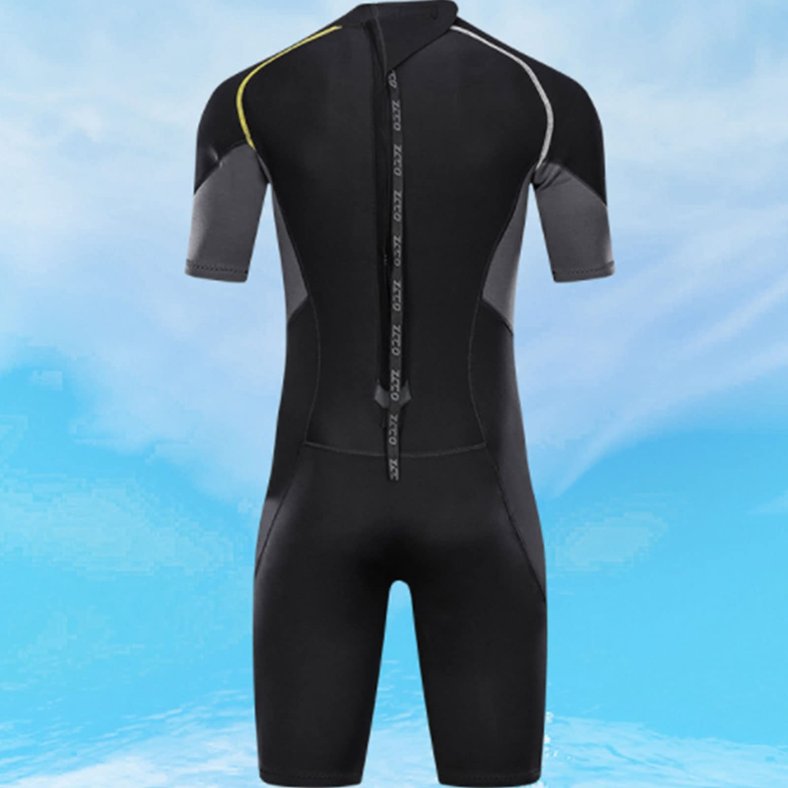 Kombinezon neoprenowy 1,5 mm Triathlon, męski jednoczęściowy, zagęszczony strój kąpielowy z krótkim rękawem, głębokie nurkowanie, kombinezony surfingowe (Color : Black, Size : L)