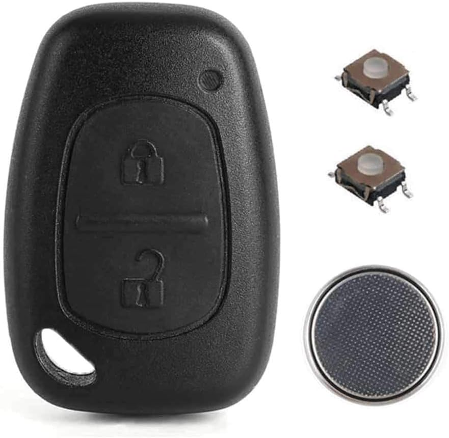 RKFUK® - Vauxhall Renault Nissan Opel 2 Button DIY Repair Kit Casing 2 x Tactile Micro Switches and a CR2032 Battery
