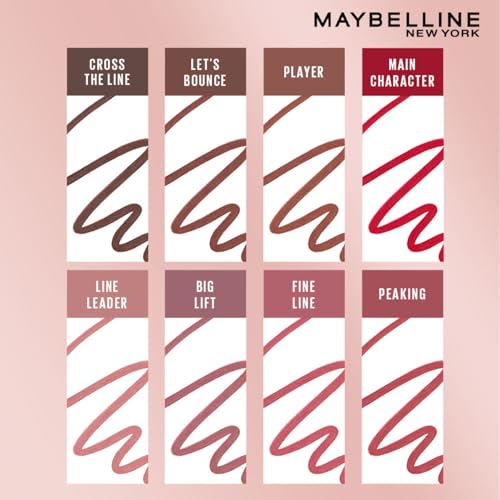 Image of Maybelline Lifter Liner Lip Liner Pencil with Hyaluronic Acid, Cross The | Creamy, Moisturizing Lip liner | Smooth Glide Application for defined lips