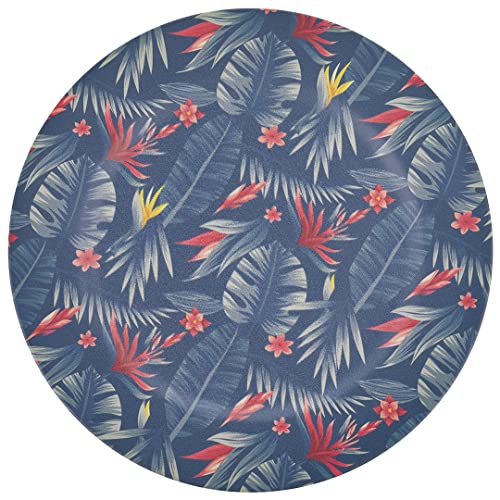 Platos Cargadores Acrílicos con Diseño de Hojas Tropicales, Set de 4 miniatura 1