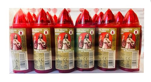 Paquete de 24 velas votivas eléctricas Stilo Ø 3 cm - H 9 cm - Pilas incluidas - Duración 120 días - Cereria Di Giorgio