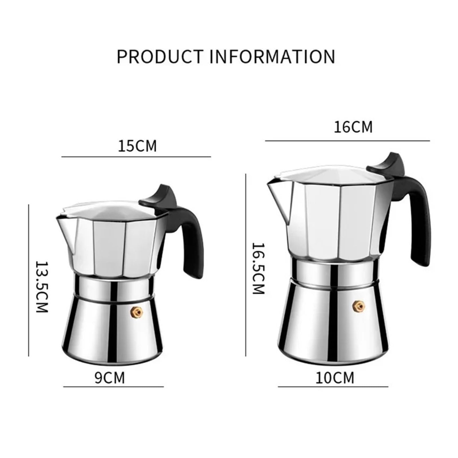 Cafetera octogonal de acero inoxidable 150/300ML, cafetera Espresso casera, accesorios elaboración manual(3 cups 150ML)
