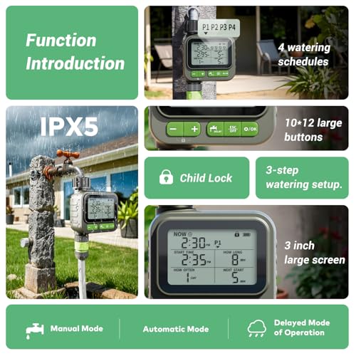 Minuteur d'arrosage programmable extérieur et irrigation numérique de cour - 4