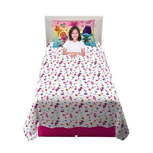 Franco Kinder-Bettwäsche-Set, superweich, 3-teilig, für Doppelbett, Trolls