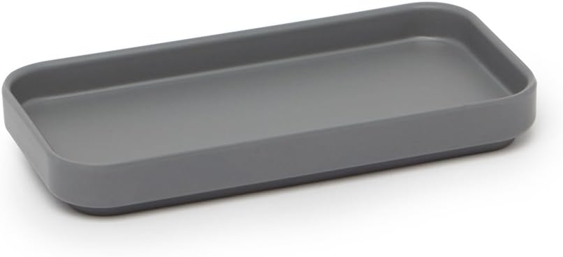 Umbra Scillae Amenity Tray, Charcoal Matte Melamine Amenity Tray, Durable Bathroom Vanity Tray, Charcoal