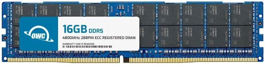 OWC 16GB DDR5 4800 PC5-38400 CL40 1Rx8 288-pin 1.1V ECC Registered RDIMM Memory RAM Module Upgrade for Select Workstations or Servers