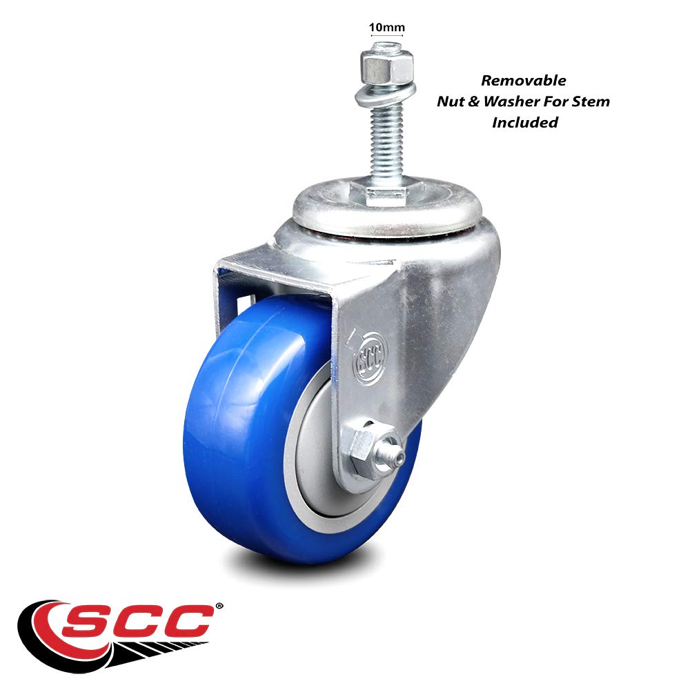 Polyurethane Swivel Threaded Stem Caster w/3