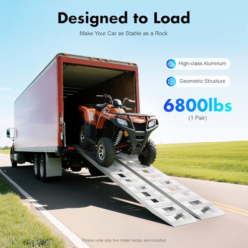 Rampas para Trailer de Auto 72×15 Pulgadas Aluminio 6800LBS miniatura 3