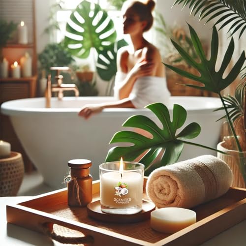 Image of CHILLFLAME Coconut Candle, Scented Candles Gifts for Women, Candles Gift Set for Her, 6 Scented Votive Candles, Birthday Gifts for Women /Men (White, 14 oz)
