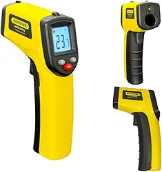 Termômetro Digital Infravermelho Culinário com Laser -50°C a 400°C Alta Precisão, Medição Sem Contato para Assados, Frituras e Alimentos