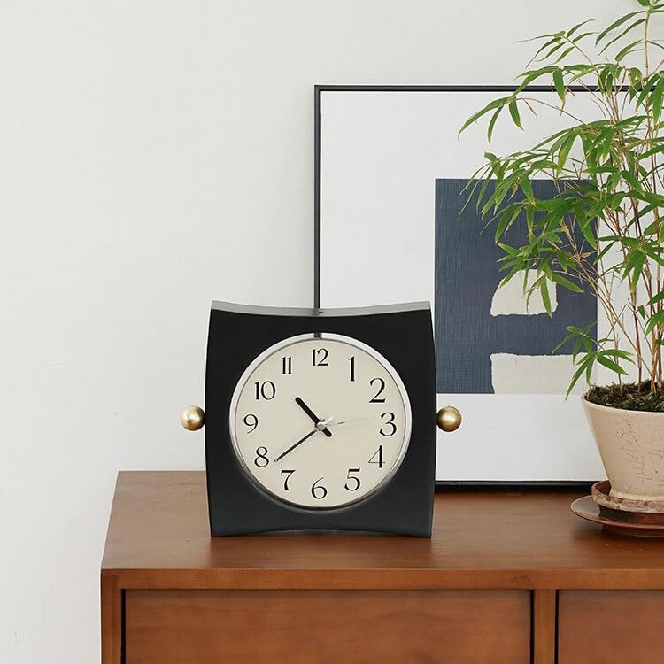 Reloj de mesa de diseño minimalista con soporte de exhibición para sala de estar premium 6