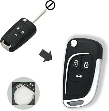 Modified Upgraded Key Shell Compatible with CHEVROLET BUICK VAUXHALL OPEL HOLDEN 3 Button Keyless Entry Flip Remote Key Case Fob SS628B