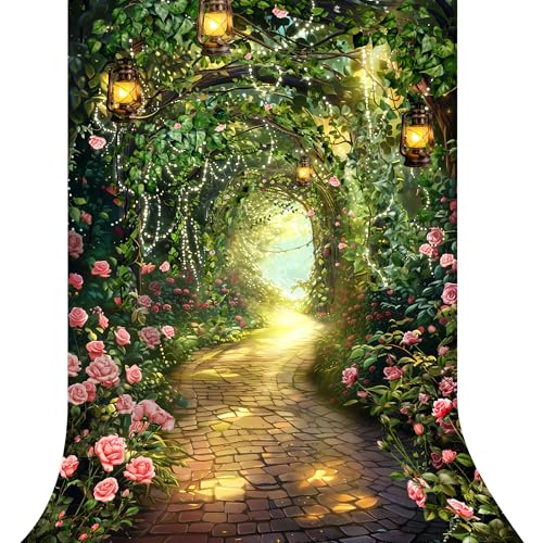 Fairy Princess Wonderland Garden Pink Rose Photography Backdrop