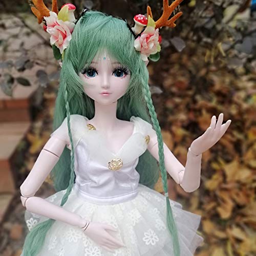 Eva Bjd Green Deer 1/3 Bjd Doll Spirit Demon Girl 24Inch 60Cm 19 Ball Jointed Dolls Baby Doll Toy Gift For Child #TOP5
