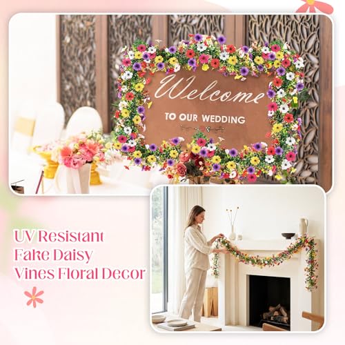 FineCheer 4 Pcs 6 ft Artificial Flowers Wisteria Garland, Multicolor by FineCheer - Used condition - Image 5