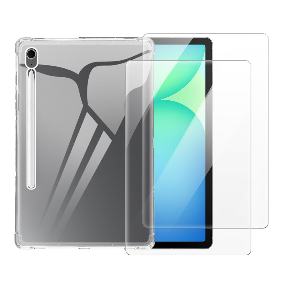 Carcasa Samsung Galaxy Tab S10 FE antishock 2 en 1 con vidrio templado transparente 8