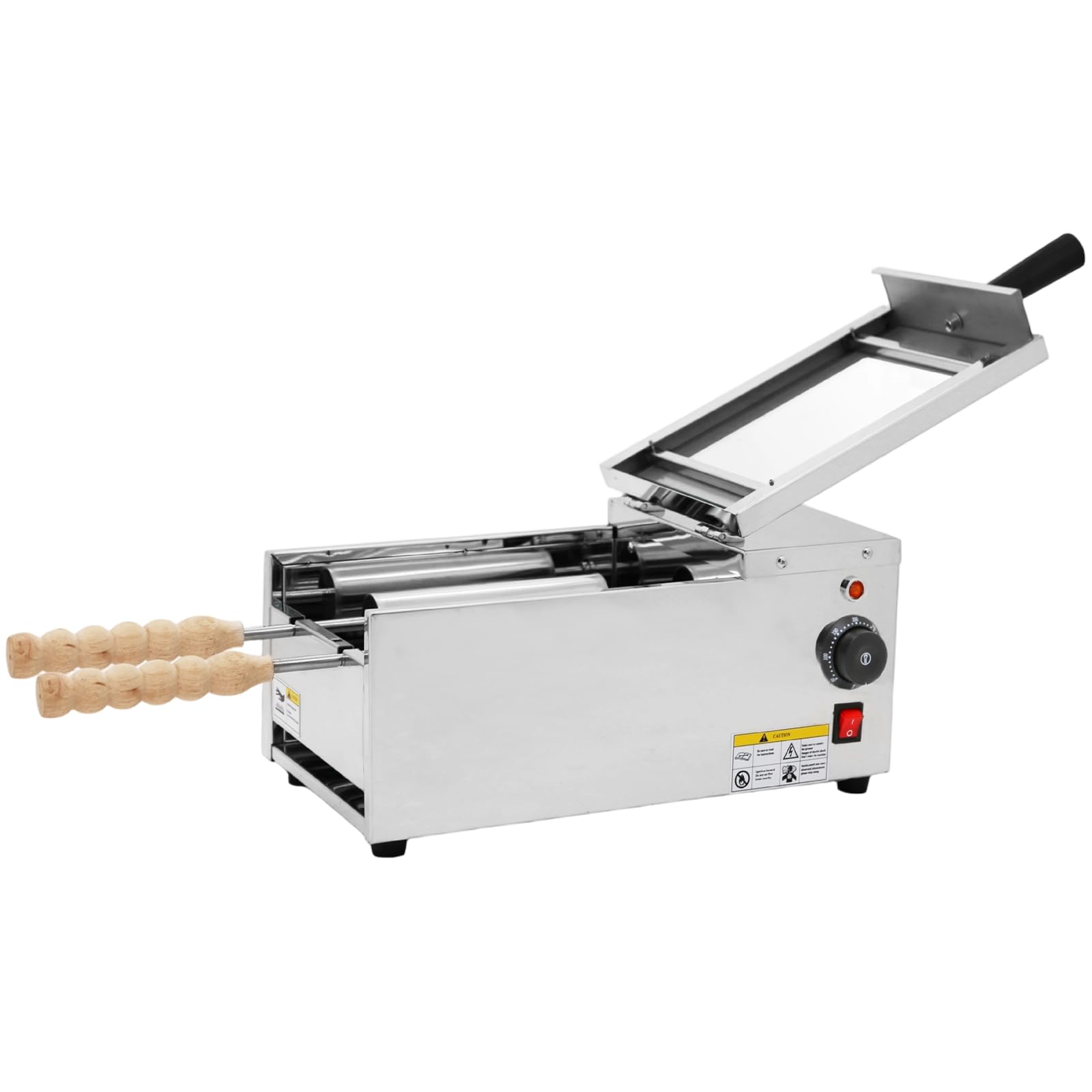 Xjymposium Hungarian Cake Pop Roller Machine, 1500w Electric Toaster Machine, 50°C~300°C Temperature Range, Chimney Bread Roll Grill Maker For Restaurant Home Kitchen
