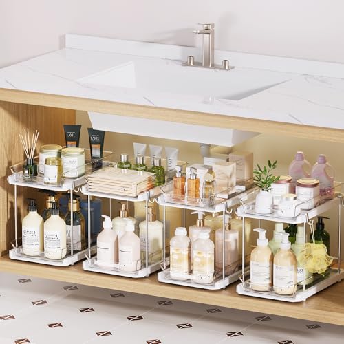 Delamu 2 Tier Bathroom Under Sink Organizers and Storage with