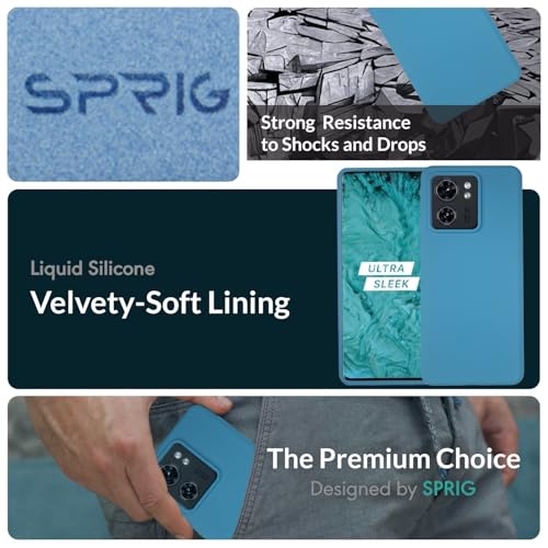 Image of SPRIG Compatible with Moto Edge 40 Premium SilkTone (Liquid Silicone) Back Cover Drop Tested Shock Proof Mobile Case for Men, Women, Boys and Girls with Camera Protection (Navy Blue)