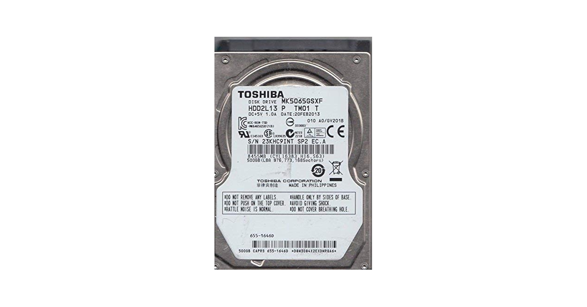Amazon | -Toshiba MK5065GSXF 500 GB SATA 2.5-inch Internal