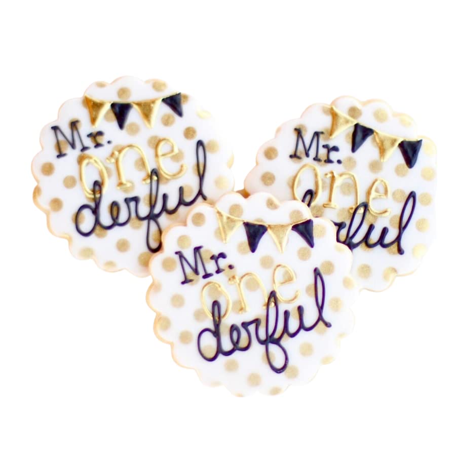 ½ Dz. Mr. Onederful Plaque Cookies! Time to swagger your way through the Crowd! Birthday, Baby Shower Party Theme Favors!