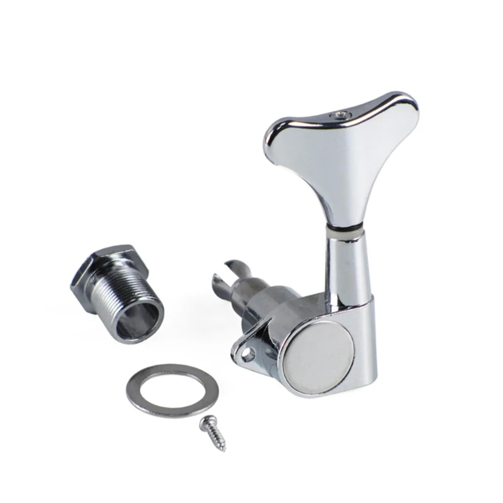 2pcs Bass Tuning Peg Electric Bass Opened Machine Head Knobs Bass String 4 String Jazz Bass Guitar Right/Left (Color : Silver, Size : Right)