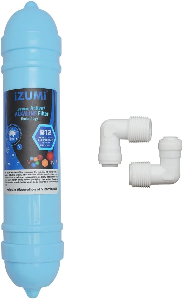 Aqua Neo Antioxidant Alkaline Water in-Line Filter, 2" Diameter x 8" Long with 1/4" Connectors, Long Life-Time of 6-12 Months and Natural Rock for All Type of Water Filter & Purifiers