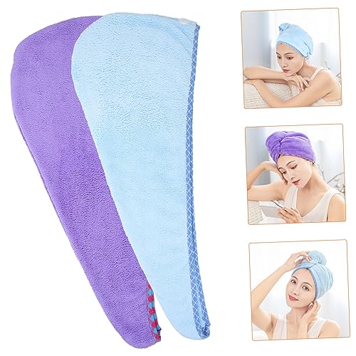 FOMIYES Touca De Cabelo Seco 2 Peças Toalhas De Banho De Microfibra Toalhas De Cabelo De Microfibra