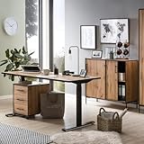 Lomadox Arbeitszimmer Komplett Set in Eiche Landhaus Nb.