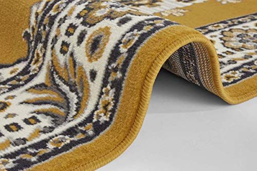 HANSE Home Design Kurzflor Orient Teppich Tachar orientalisch Perser Look, Farbe:senfgelb, Größe:160x220 cm – Bild 4