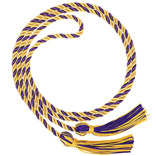 Image of TecUnite Graduation Cords Honor 2026 Polyester Yarn Decorative 67 inch Long Garland Twist Ties with Tassels for Bachelor Gown Graduation