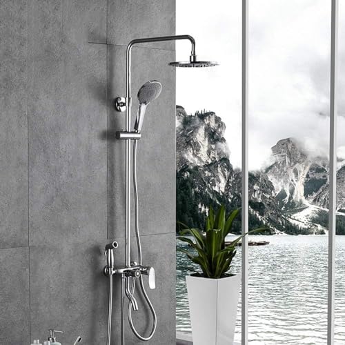 Système de douche en cuivre de salle de bain avec douchette 4 fonctions