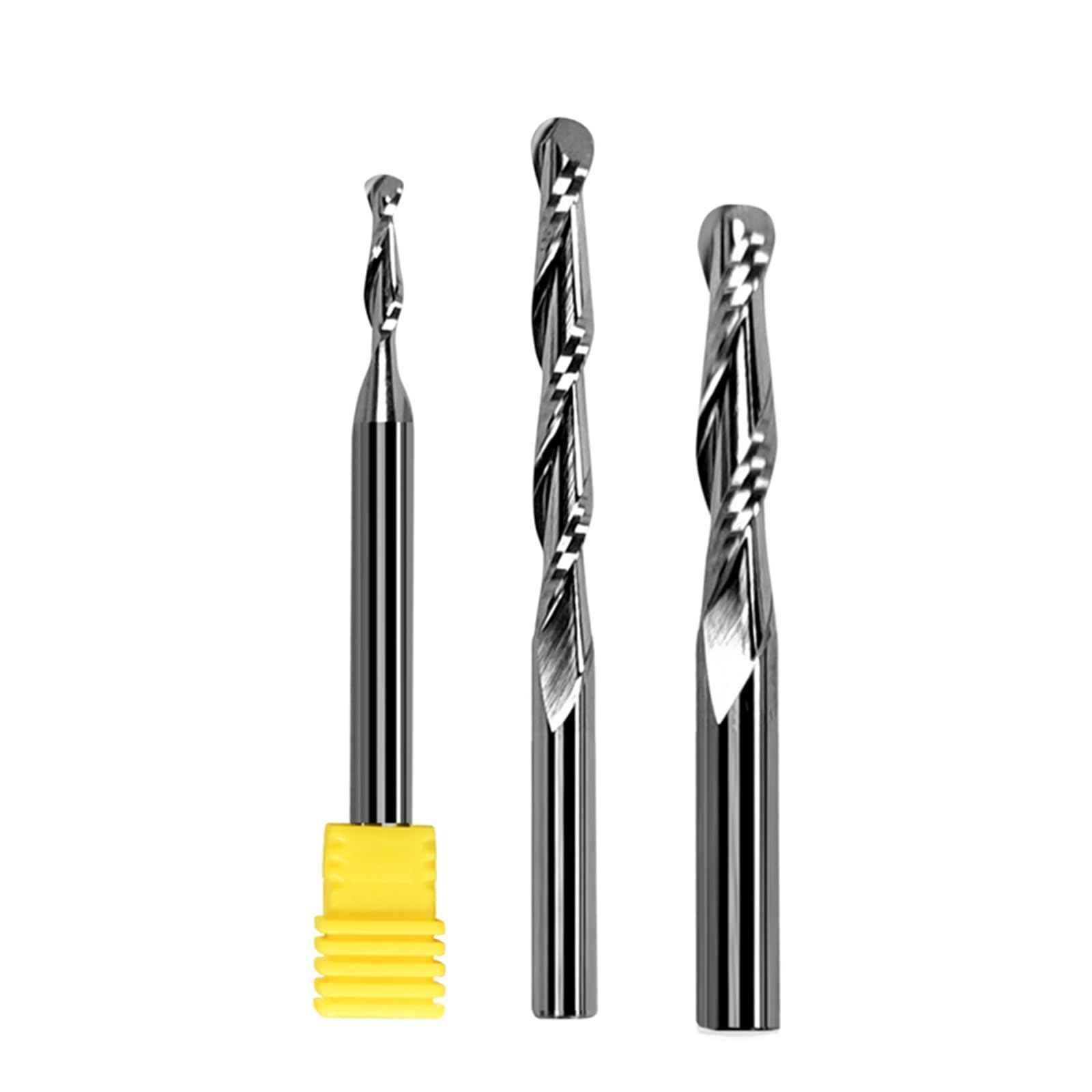 Fraises à bout sphérique, 2 pièces, tige de 5 mm, fraises CNC hélicoïdales, diamètre de 5 mm, longueur de coupe de 12 à 32 mm, 2 cannelures en carbure monobloc(5 * 5 * 22)