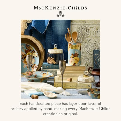 Image of MACKENZIE-CHILDS Enamel Utensil Holder, Wild Rose Slate