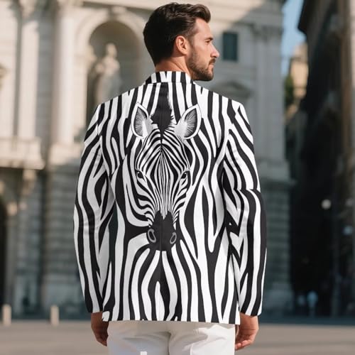 TOADDITDO Animals Pattern Blazers for Men Lightweight One Button Business Suit Jackets with 2 Pockets3