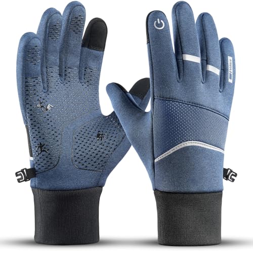 Vilico Guantes Ciclismo Invierno Hombre Mujer, Guantes de Ciclismo, Guantes Moto Invierno, Guantes de Pantalla Táctil a Prueba de Viento y Antideslizantes contra Salpicaduras de Agua