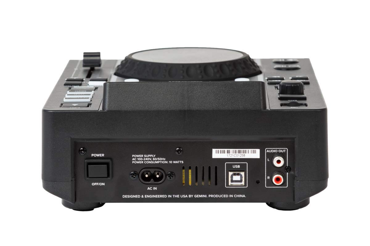 Gemini MDJ-600 Lecteur multimédia pour DJ avec écran Couleur 4,3" et molette de défilement de 5"