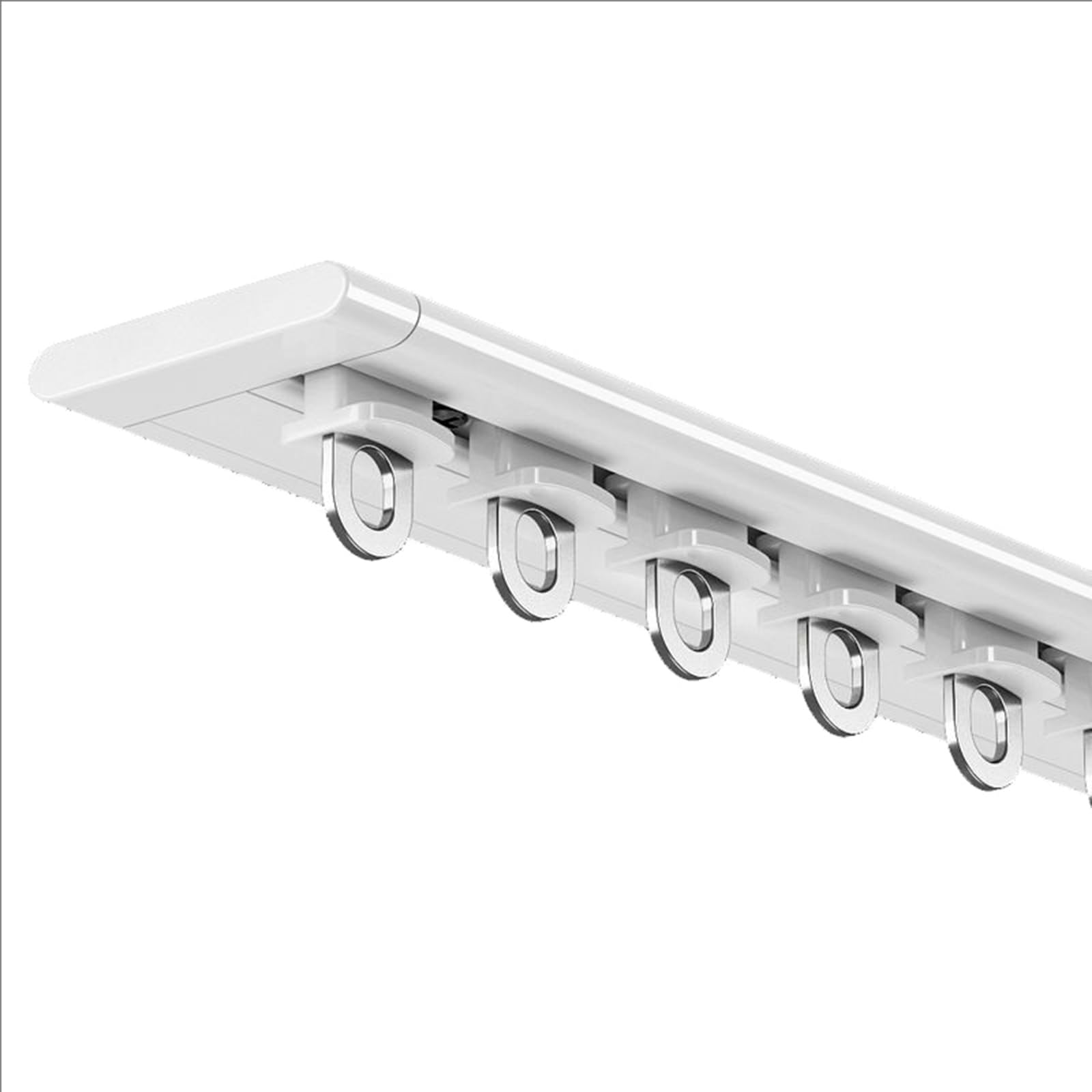 Aluminiowa szyna sufitowa z cichymi rolkami do przegrody pokoju, zasłona prysznicowa do okna wykuszowego, kość słoniowa, 1,6 m, idealna do ścian i sufitów