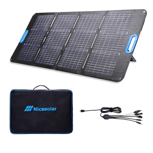 Nicesolar ソーラーパネル 100W 両面発電 太陽光パネル USB-C/USB-A/DC出力...