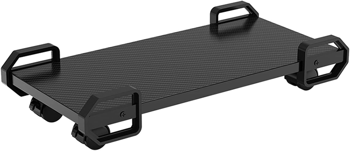 CPU Stand PC Host Bracket CPU Heat Sink Bracket, Roller Bracket with 4 Casters, 2 Sizes to Choose from, Simple and Stylish（Black） Computer Tower Stand (Size : M) ()