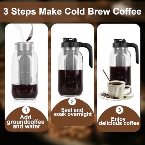 64oz Mason Jar Cold Brew Pitcher