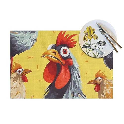Sets de table lavables pour protéger de la chaleur poule - 7