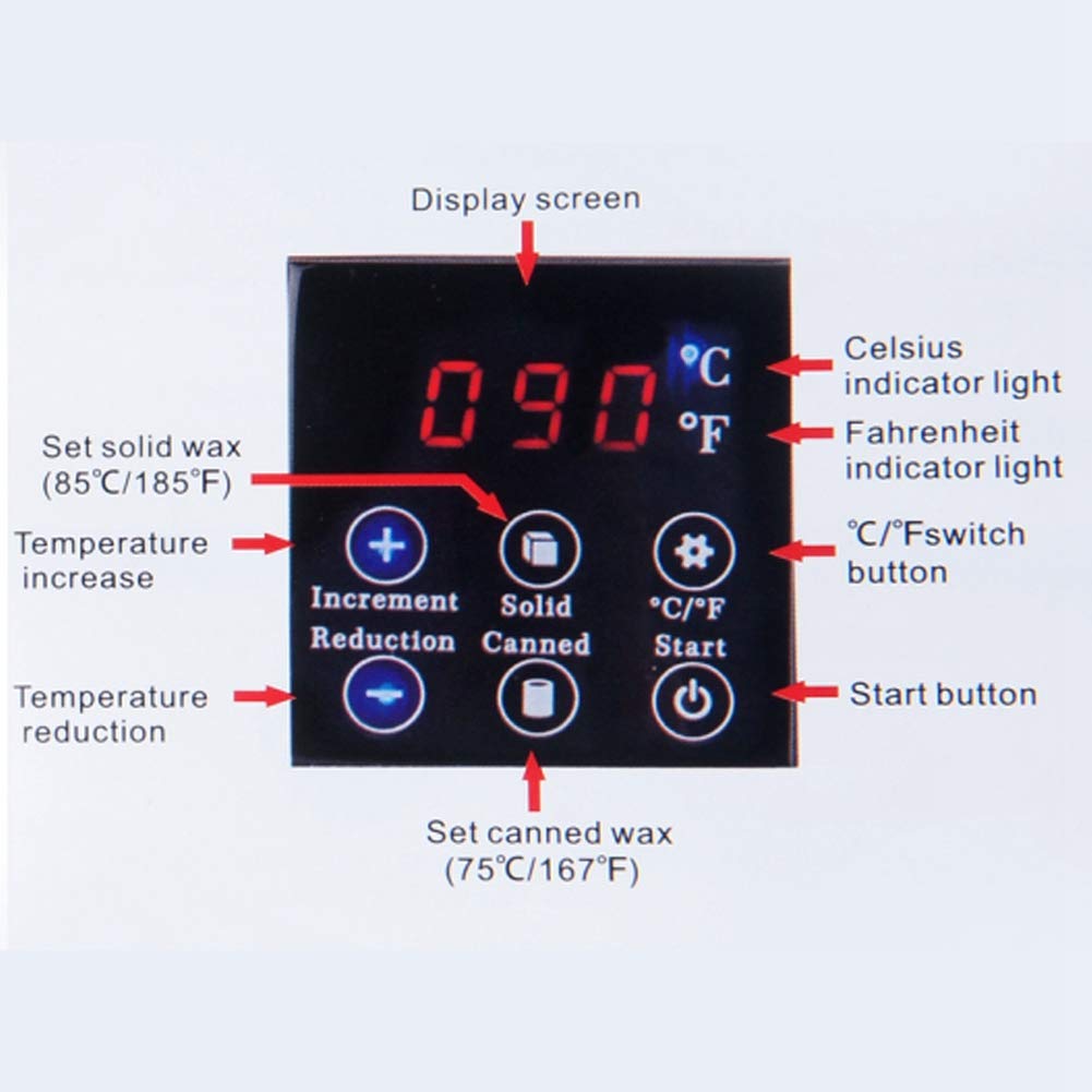 Chauffe-cire intelligent - Machine à épilation à la cire avec affichage LED - 4 x 100 g de perles de cire et 20 spatules en bois - Sans douleur - Facile et rapide - Prise européenne