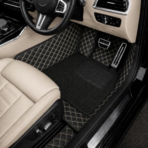 Image of 7D Car Floor Mat for Toyota Innova Crysta 7-Seat 2023-2026 | Black Beige