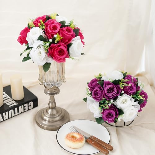 Centre de table mariage boule de fleurs bleues pour grand jour