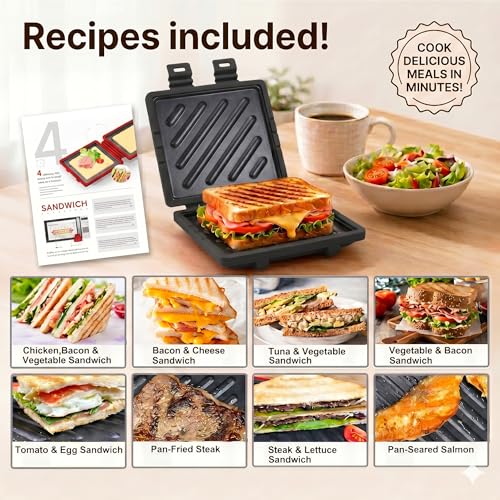 Image of Microwave Sandwich Maker, Microwave Toaster with Adjustable Silicone Strap, Removable Non-Stick Microwave Grilled Cheese Maker, Microwave Grill Crispy, Melted in Minutes for Travel, Office, Dorm, Home
