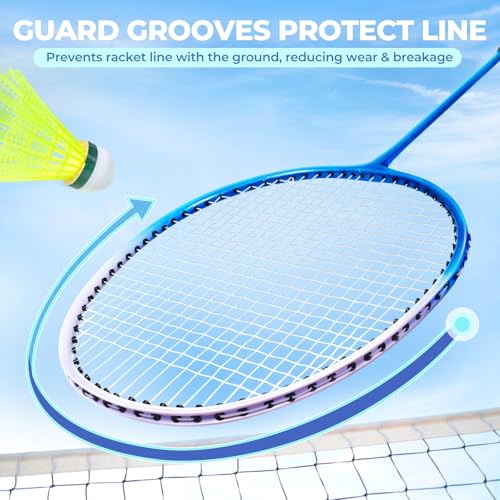 Image of HIRALIY Badminton Rackets Set for Backyards, Badminton Set, Includ 2 /4 Rackets, 6 /12 Birdies, 1 Carrying Bag, Outdoor Game for Adult Family Beginner