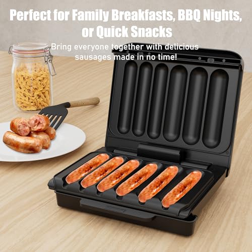 image for KEINVE Hot Dogs Machine, Electric Grill with Oil Drip Tray, and Cord S